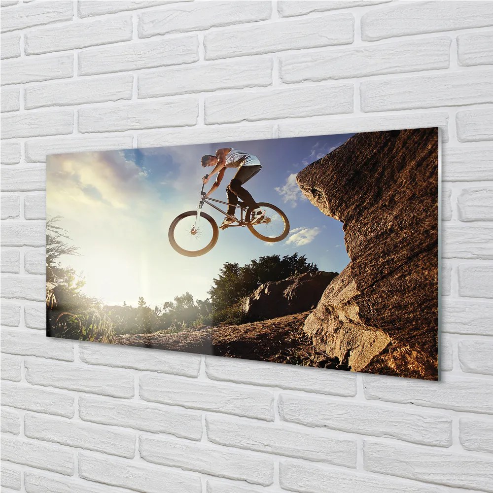 Nástenný panel  Horský bicykel oblohy oblačno 100x50 cm