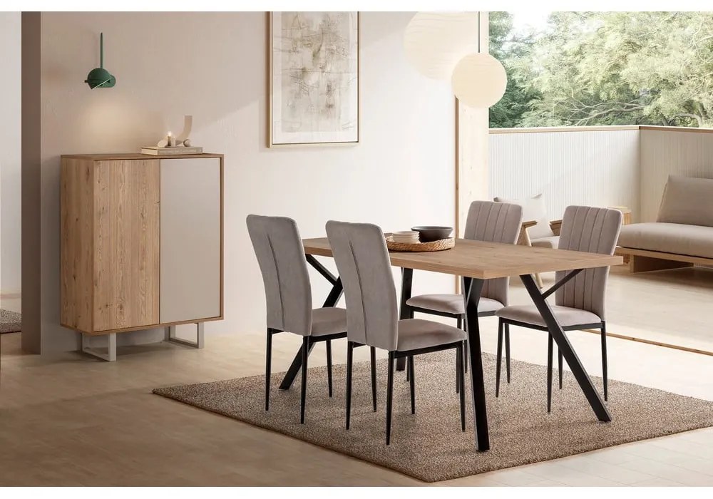 Skrinka v dekore duba v sivo-prírodnej farbe 90x120 cm Millay – Marckeric