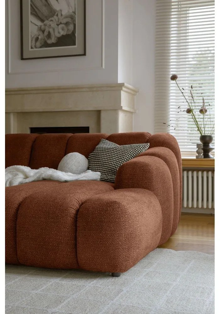 Terakotová rohová pohovka (pravý roh/s leňoškou) Shell – Miuform