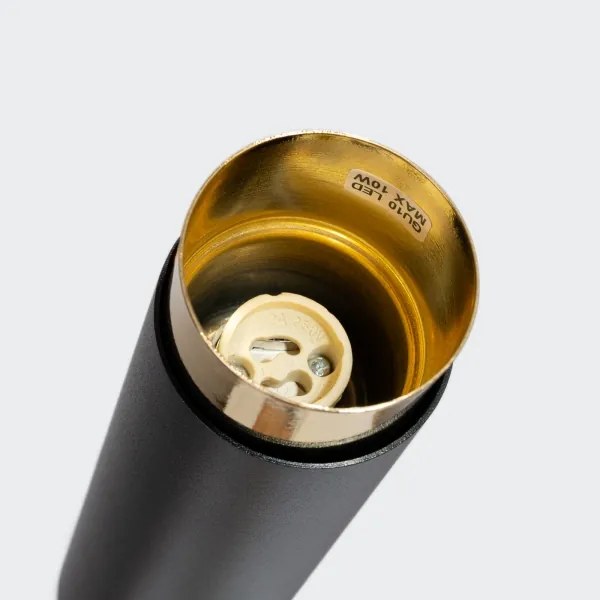 Sollux SL.1411 - Bodové svietidlo NERO 1xGU10/10W/230V 22,5 cm čierna/zlatá