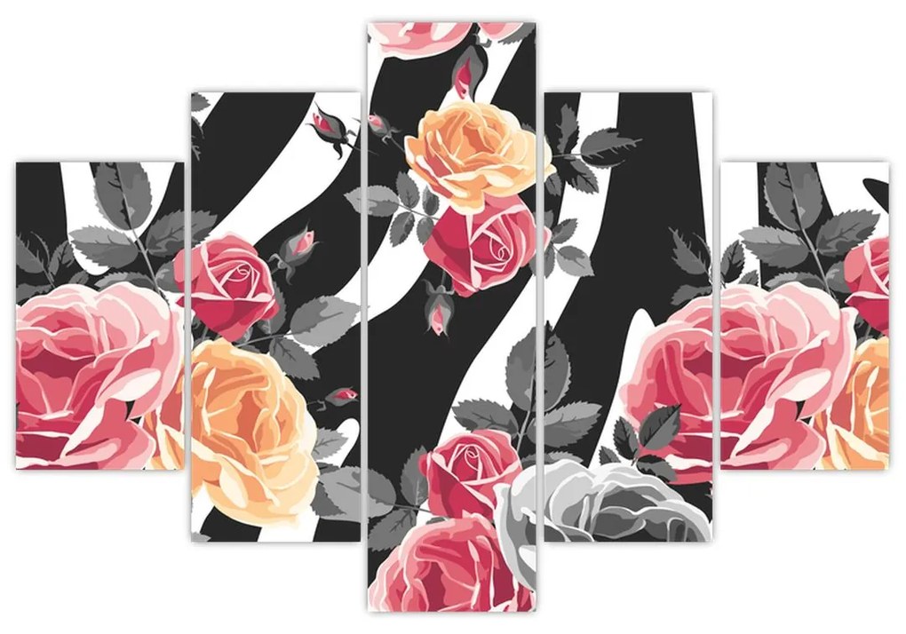 Obraz rozkvitnutých ruží (150x105 cm)