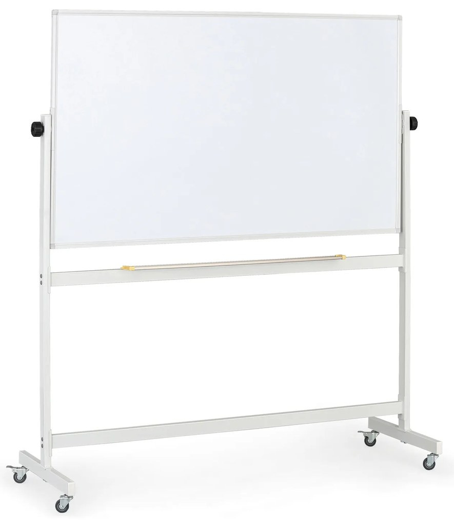 Mobilná otočná magnetická tabuľa, lakovaný povrch, 1500 x 900 mm