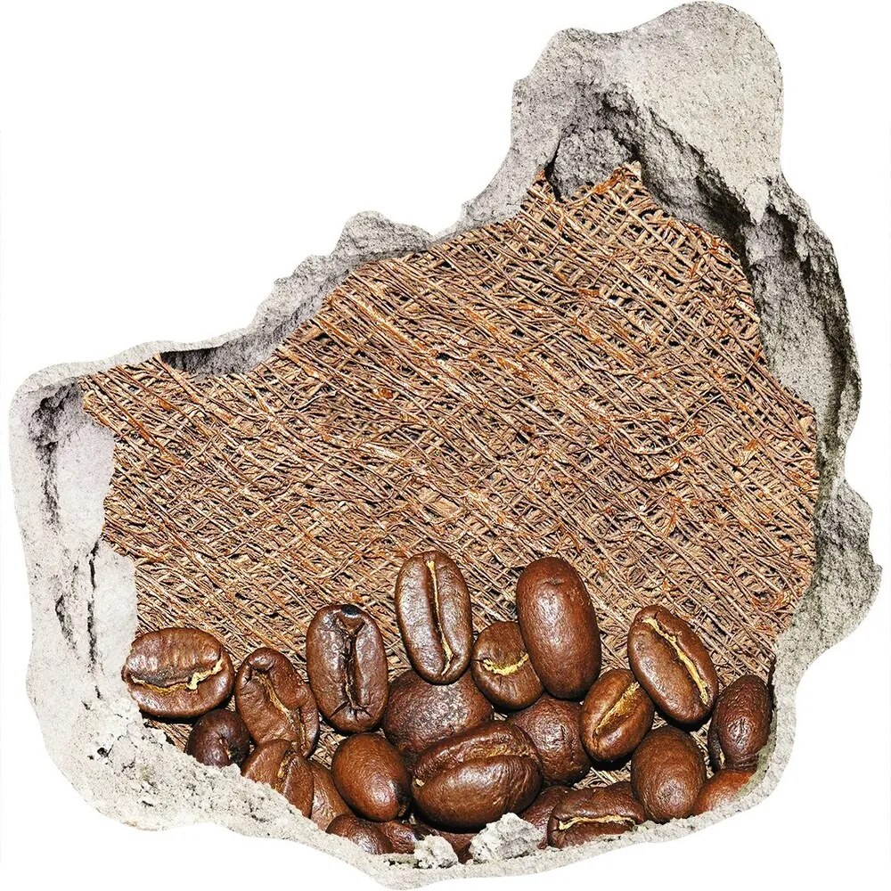 Nálepka 3D diera Zrnká kávy WallHole-75x75-piask-39909310