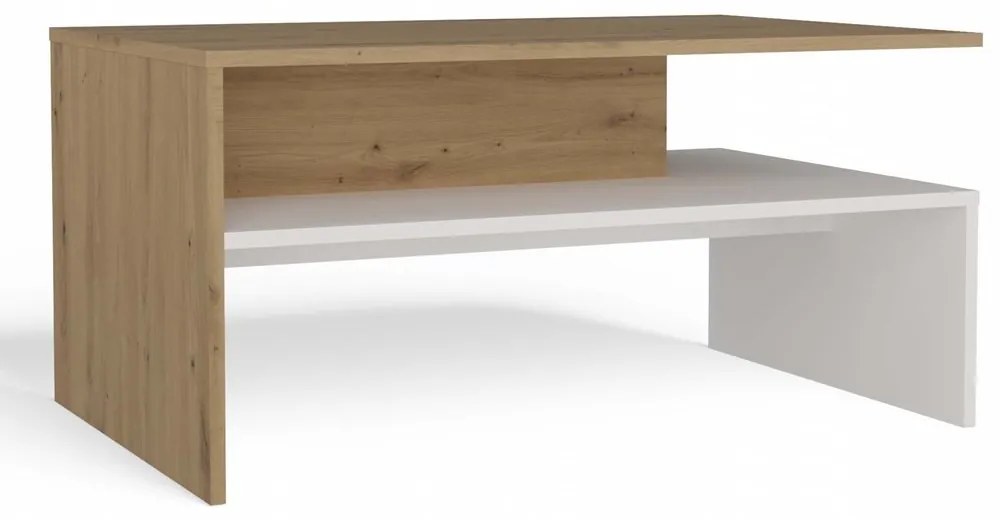 Konferenční stolek Boston 90 cm dub artisan/bílý