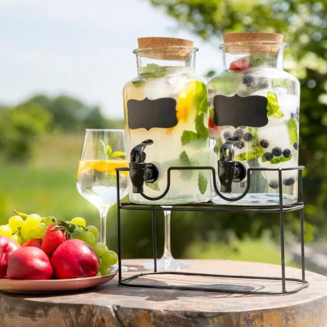 Sada dvoch džbánov ALLOS s kohútikmi na stojane 997994 2x2L