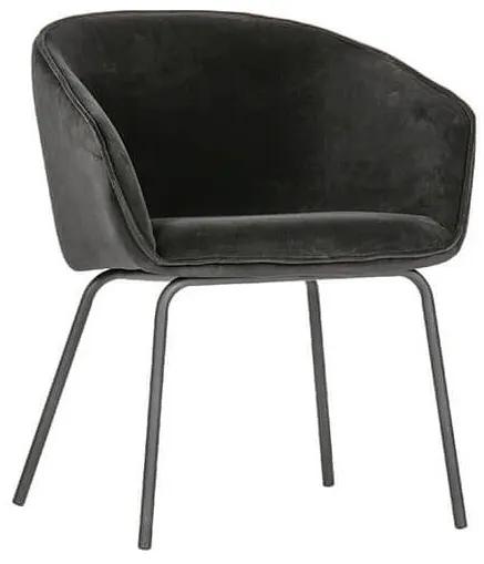 Jedálenská stolička sien velvet čierna 2ks MUZZA