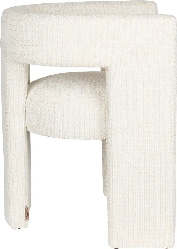 Krémovobiele čalúnené jedálenské kreslo s podrúčkami Medina – Dutchbone