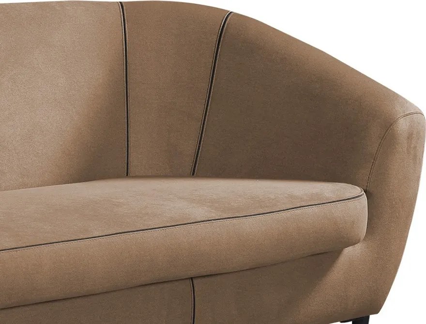 Trojmiestna pohovka Olivio, svele hnedá  zamatová látka