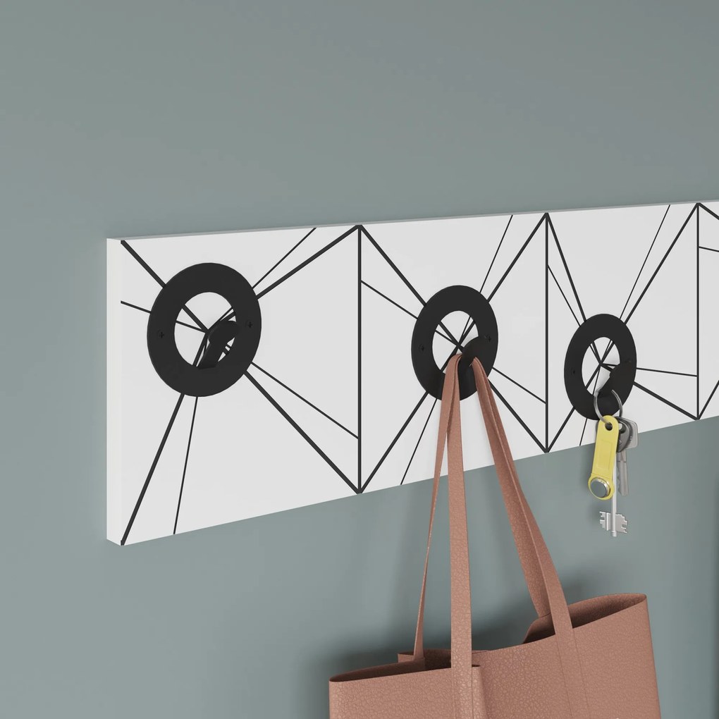 Nástenný vešiak Houseland Vizy čierno-biely