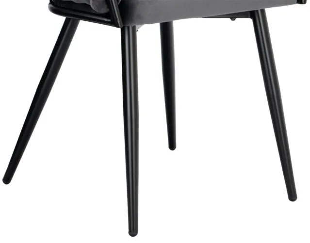 Jedálenská stolička COFTON zamatová, čierna / grafitová