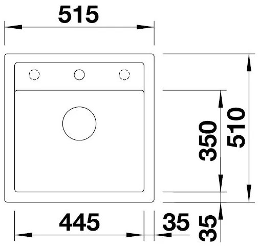 Blanco Dalago 5, silgranitový drez 515x510x190 mm, 1-komorový, biela, BLA-518524