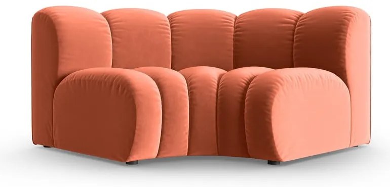 Ružový zamatový modul pohovky (variabilný roh) Lupine – Micadoni