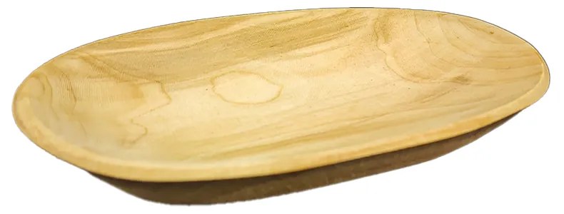 AMADEA Drevený servírovací podnos oválny, masívne drevo, 22 cm