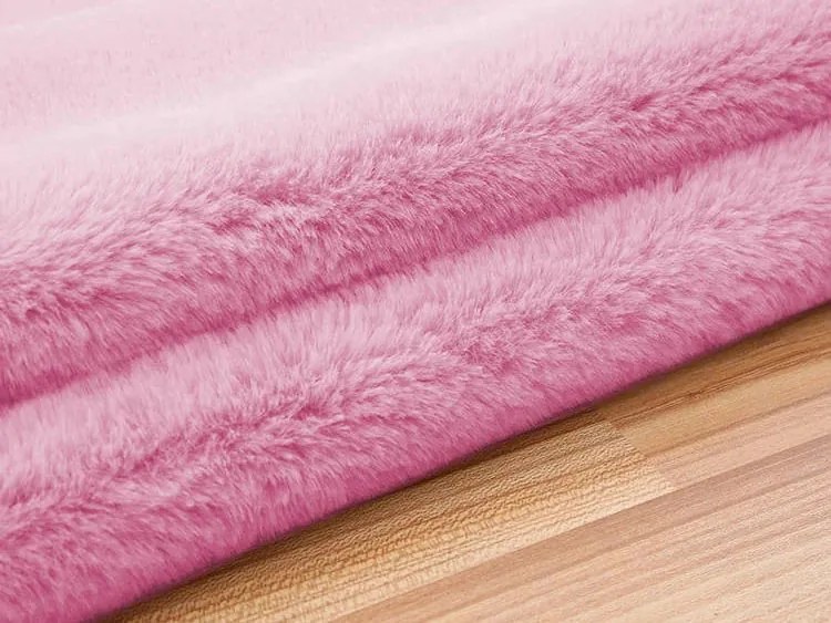 Okrúhly ružový koberec Rabbit – hebký vlas 20 mm | polyester Rozmer: 120 cm