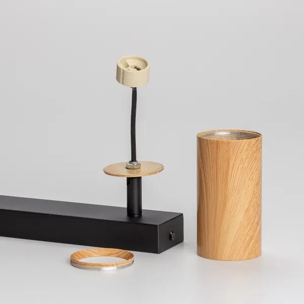 Brilagi - Bodové svietidlo SELE 2xGU10/30W/230V čierna/dekor duba