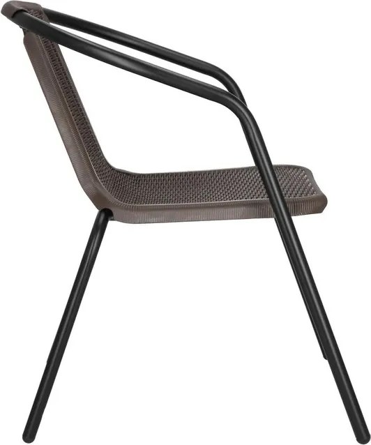 Kovová záhradná súprava Springos – 2 stoličky a stôl so sklenenou doskou