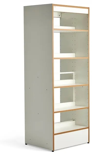 Knižnica STORY, základná sekcia, obojstranná, 1920x747x585 mm, 5 políc, biela