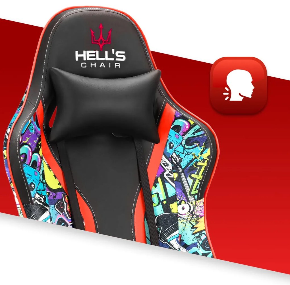 Hells Hell's Chair HC-1005 Graffiti Farebné herné kreslo
