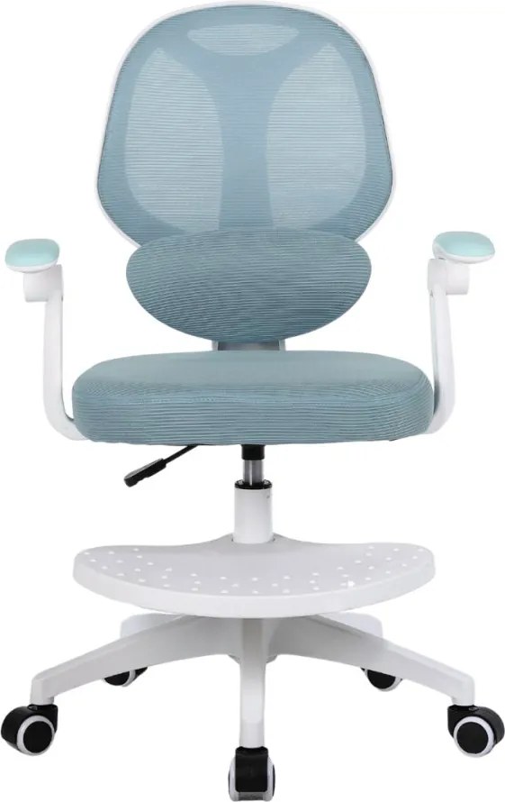 Detská otočná stolička Neoseat JUNI 009 s podnožou — látka, modrá