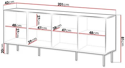 Komoda Orlandio 4D (orech warmia). Vlastná spoľahlivá doprava až k Vám domov. 1122769