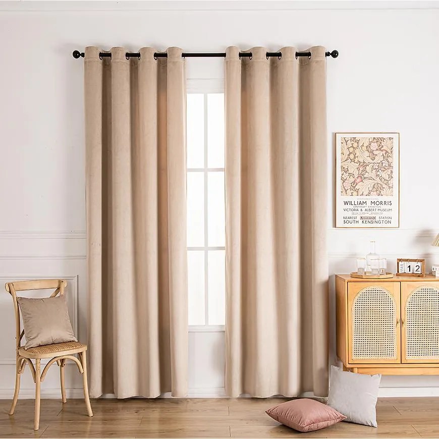 Záves na priechodkách Velvet GY2329/240G/M2/2/1 140x250 cm svetlobéžová