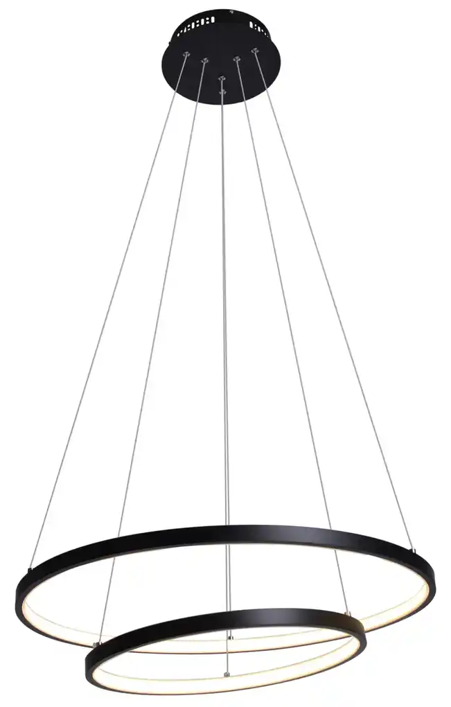 KEJO Závesné dizajnové LED osvetlenie na lanku DIEGO BLACK, 63W, denná  biela, čierne | BIANO