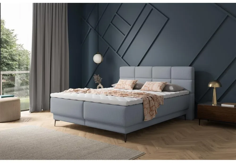 Manželská kontinentálna posteľ 180 cm Riviera 180 (s roštom a matracom) (s úl. priestorom) (grafit + čierna). Akcia -19%. Vlastná spoľahlivá doprava až k Vám domov. 1099638