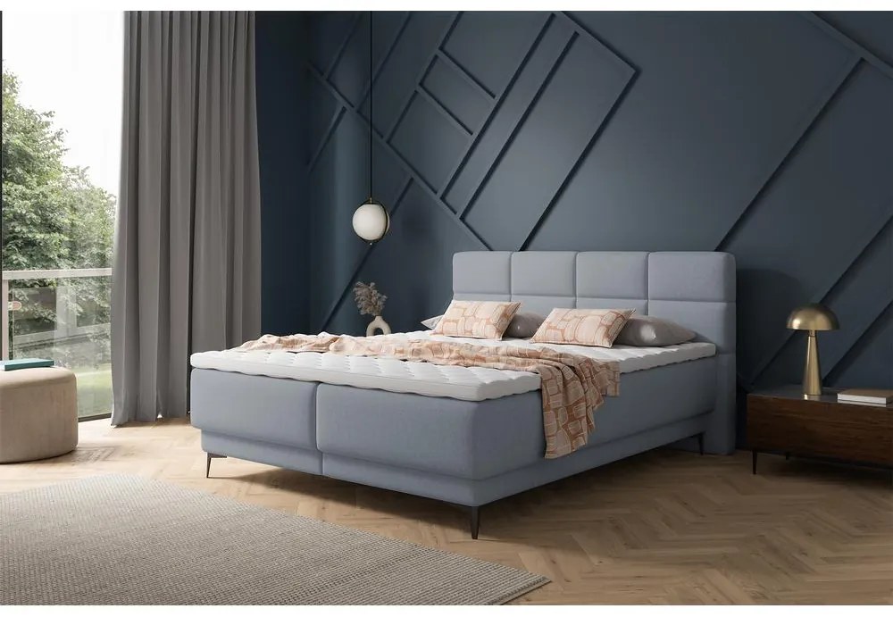 Manželská kontinentálna posteľ 180 cm Riviera 180 (s roštom a matracom) (s úl. priestorom) (grafit + čierna). Vlastná spoľahlivá doprava až k Vám domov. 1099638