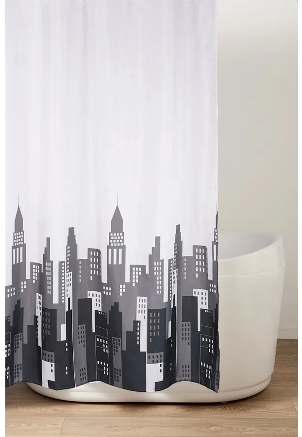 Aqualine Aqualine, Sprchový záves 180x200cm, polyester, kruhy, ZV030