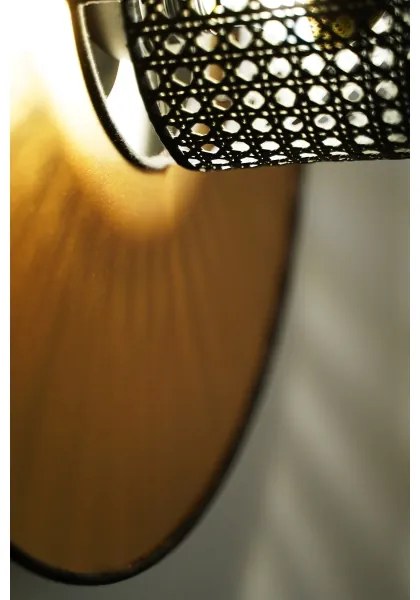 Duolla - Nástenné svietidlo TOKYO RATTAN 1xE27/15W/230V pr. 50 cm zlatá/čierna