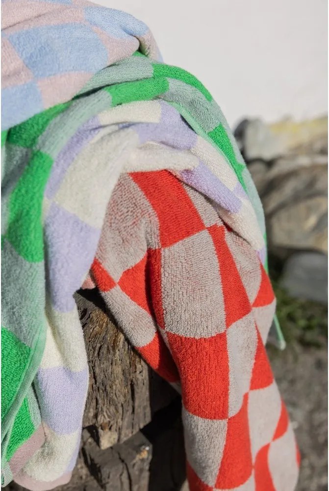 Oranžové/béžové froté uteráky v súprave 2 ks z bio bavlny 40x55 cm Retro – Mette Ditmer Denmark