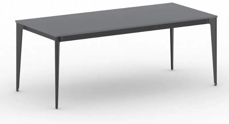 Rokovací kancelársky stôl PRIMO ACTION, 200x90 cm, čierna podnož, grafit