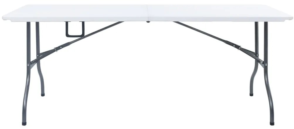 vidaXL Skladací záhradný stôl biely 180x72x72 cm HDPE