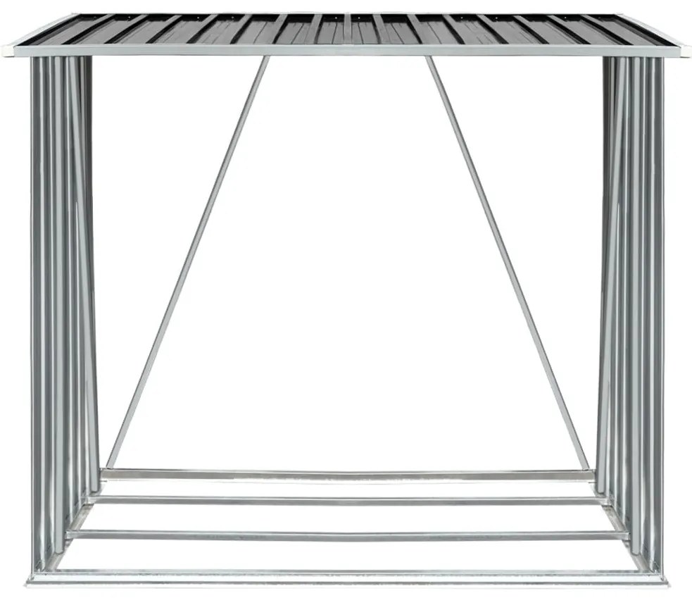 Záhradná kôlňa na drevo antracitová 163x83x154 cm galvanizovaná oceľ