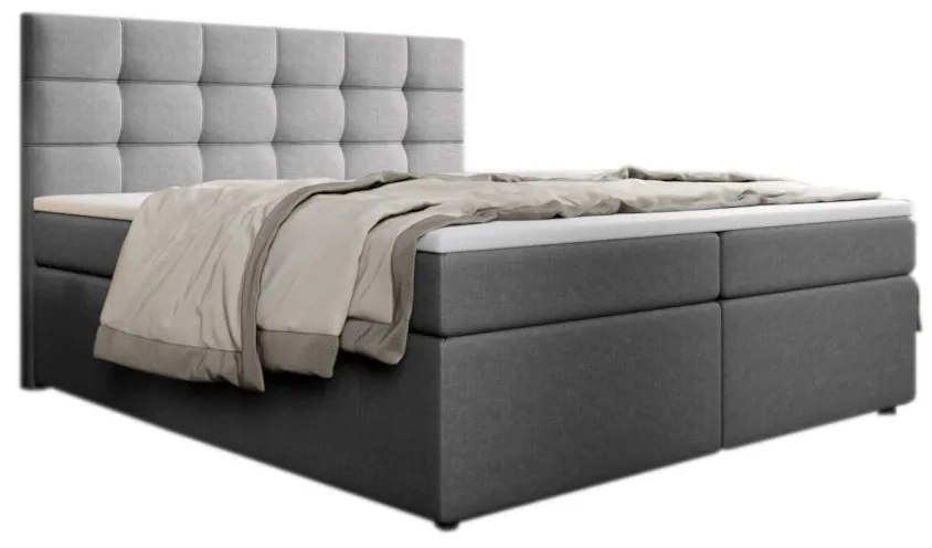Čalúnená posteľ boxspring SALMA + topper, 140x200, inari 91