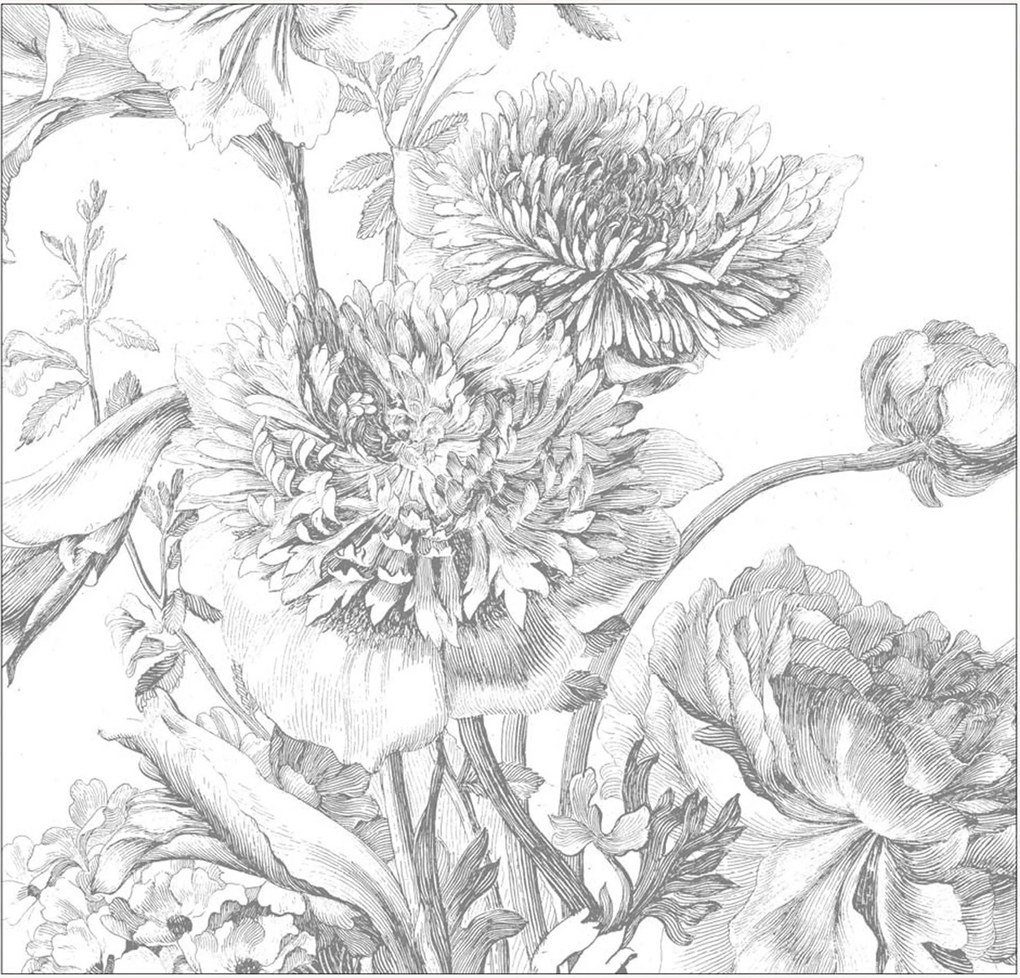 Vliesová tapeta Engraved Flowers