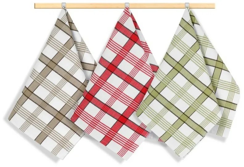 Bellatex Kuchynská utierka Káro, 50 x 70 cm, set 3 ks