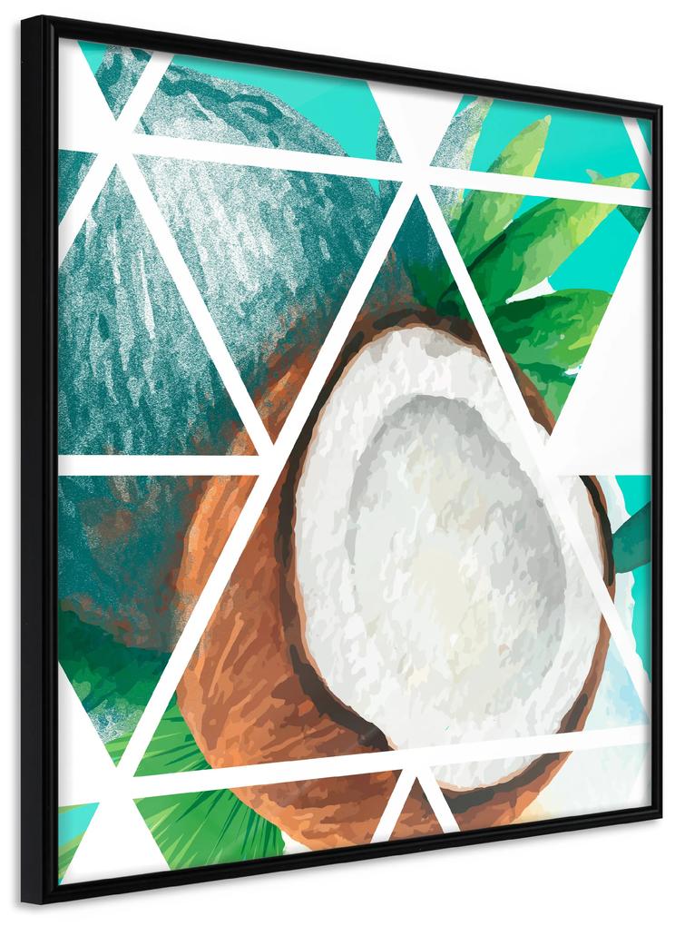Artgeist Plagát - Coconut (Square) [Poster] Veľkosť: 20x20, Verzia: Zlatý rám s passe-partout