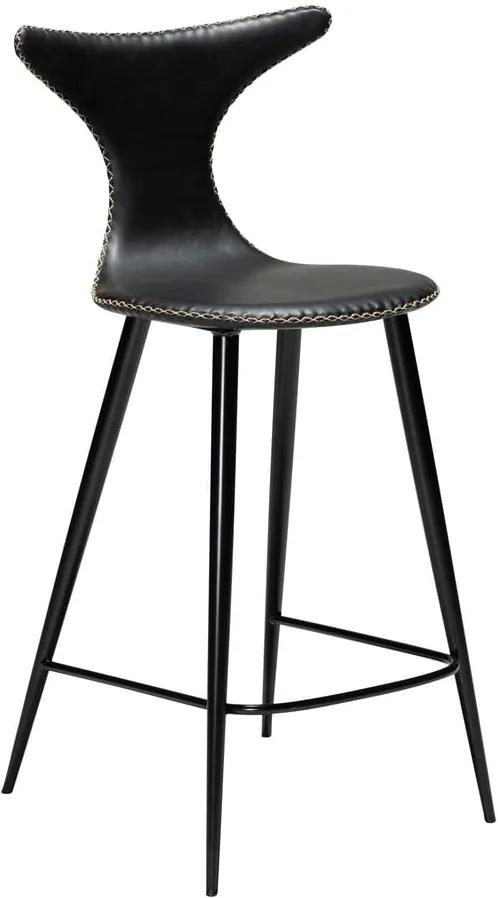 Čierna barová stolička z eko kože DAN–FORM Denmark Dolphin, výška 97 cm