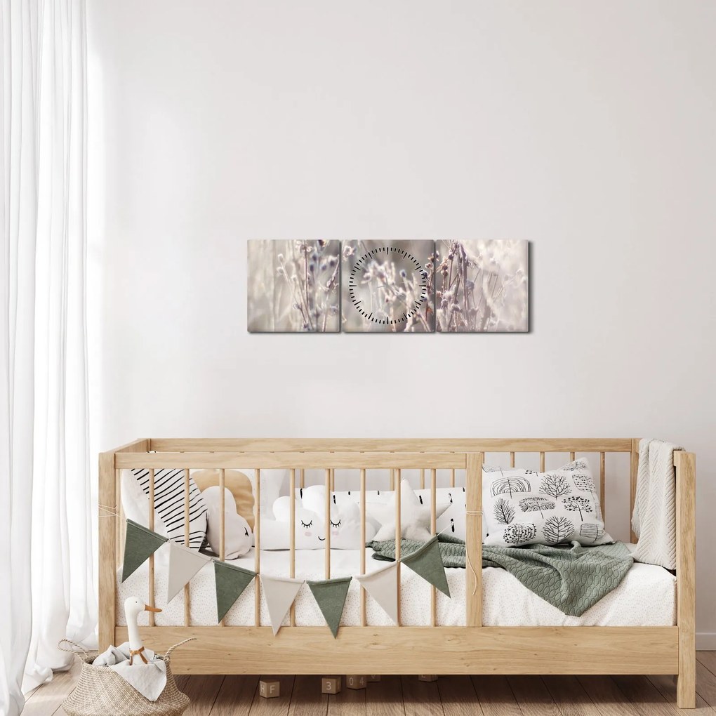 Obraz - Rastlina (s hodinami) (90x30 cm)