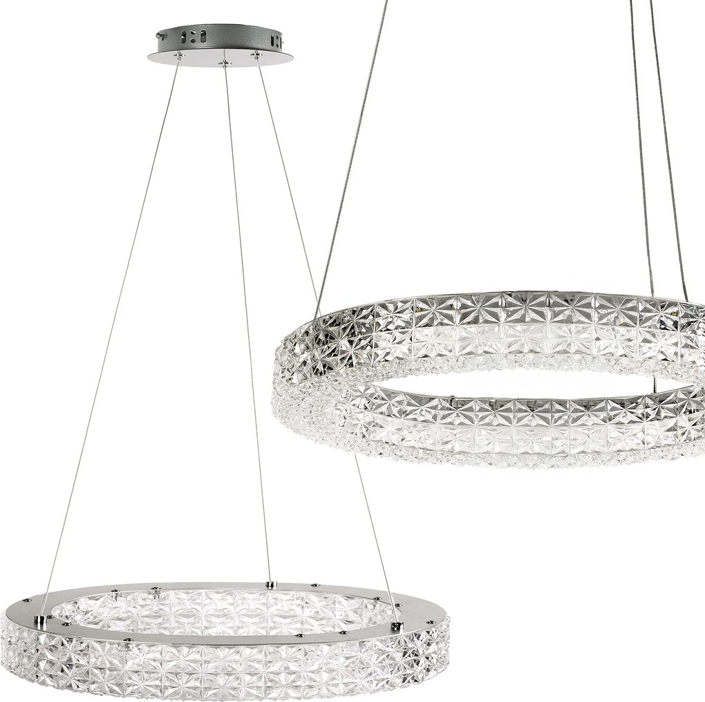 Toolight Toolight, LED stropné svietidlo 50cm, 36W, 4000K, MS005-CP, chrómová, OSW-09615