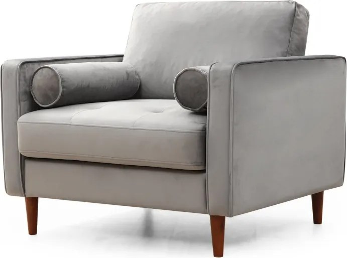 Křeslo Rome světle šedé/ořech