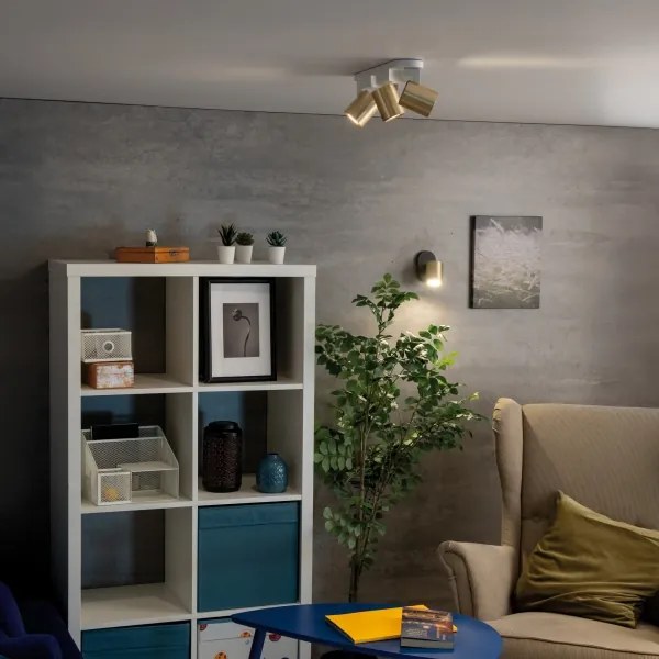 Kanlux 38960 - Nástenné bodové svietidlo LAURIN 1xGU10/10W/230V mosadz/čierna