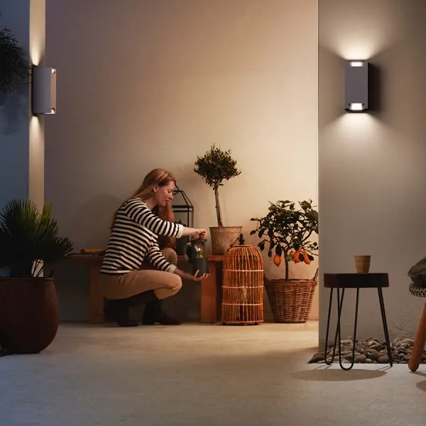 Philips 17339/48/PN - Vonkajšie nástenné svietidlo MYGARDEN TROWEL 2xGU10/5W IP44