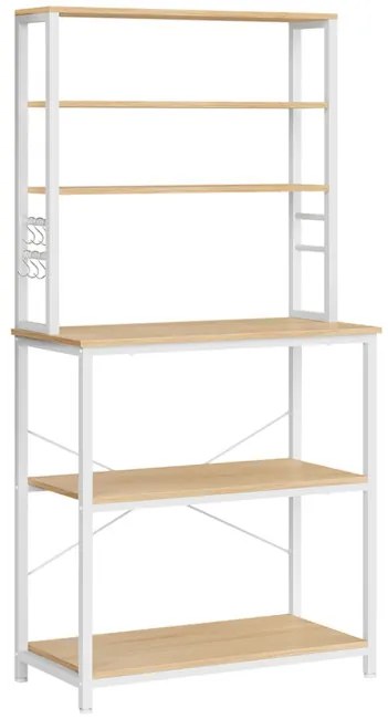 Kuchynská polica KKS019W09 biela / hnedá