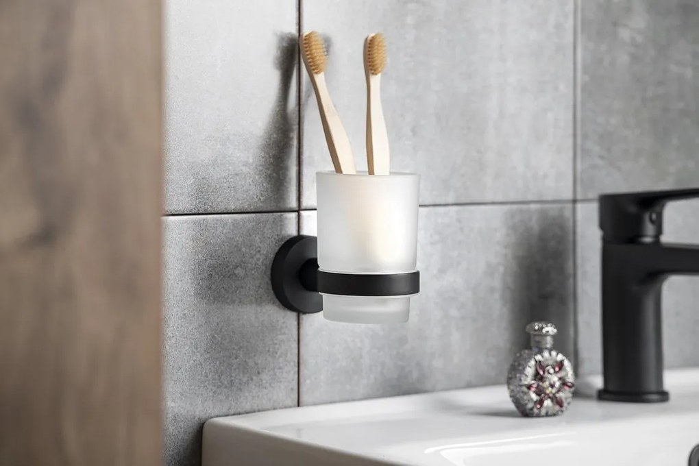Aqualine Aqualine, SAMBA stojan s držiakom na toaletný papier a WC štetkou, čierna, SB236