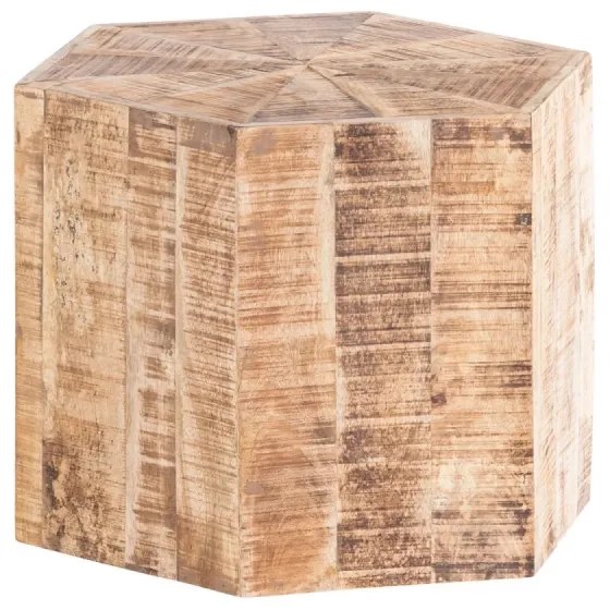 furniture-nabytek.cz - Sada 3 masívnych konferenčných stolíkov Caribou Mango, lakovaných, prírodných, šesťhranných