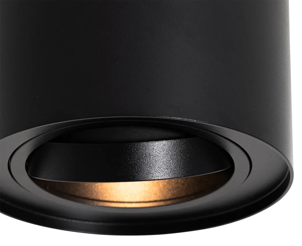 Sada 4 moderných stropných bodových svetiel čierna nastaviteľná AR70 - Rondoo Up