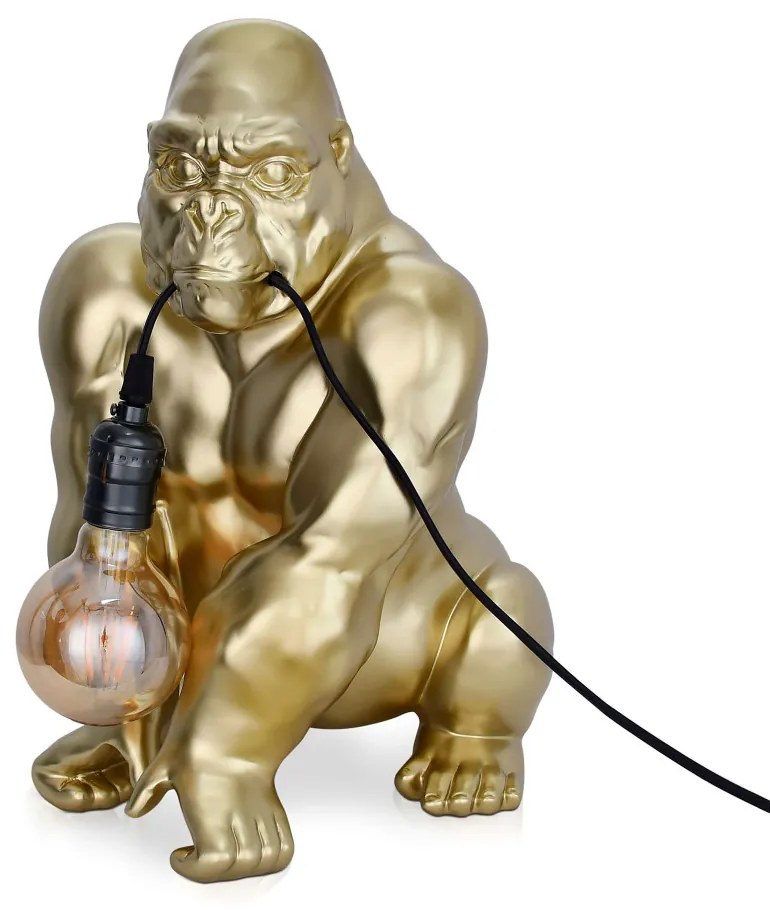 Dizajn lampa dekor zlatá GORILA