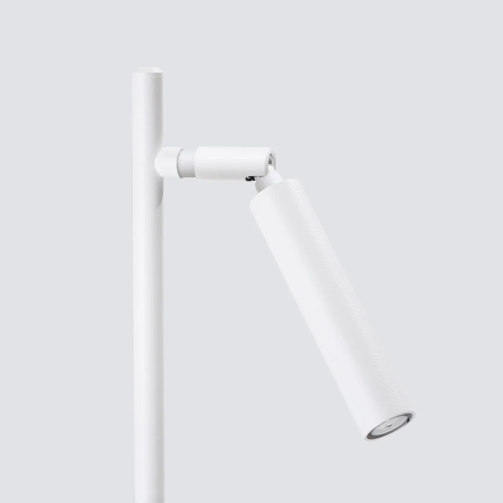 Stolná lampa Pastelo, 1x biele kovové tienidlo